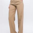 Camel Small Elegant Ease Wide-Leg Slacks with Front Pleats