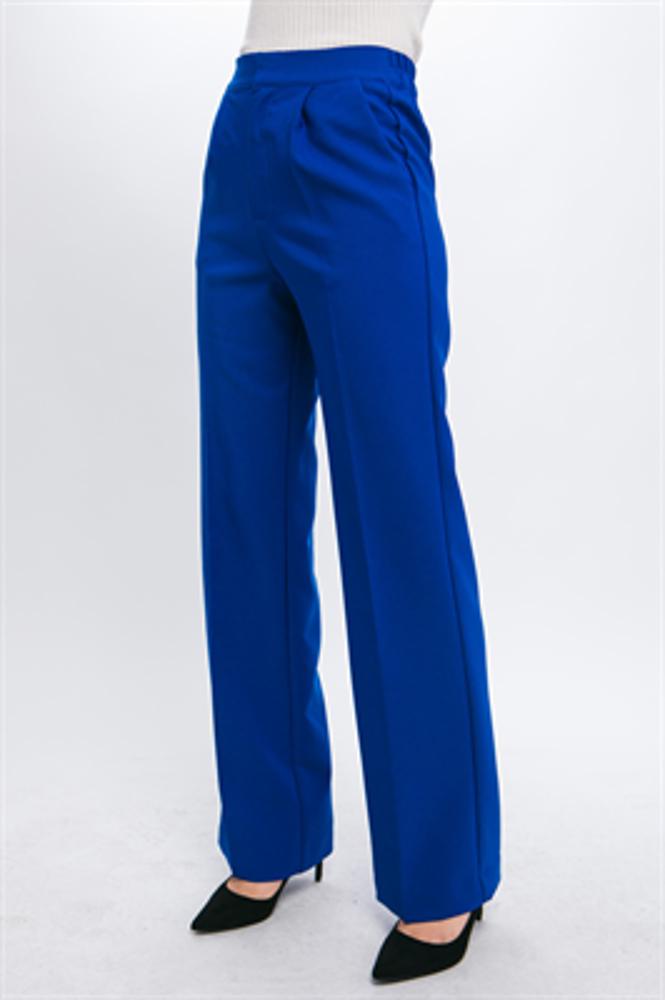 Elegant Ease Wide-Leg Slacks with Front Pleats