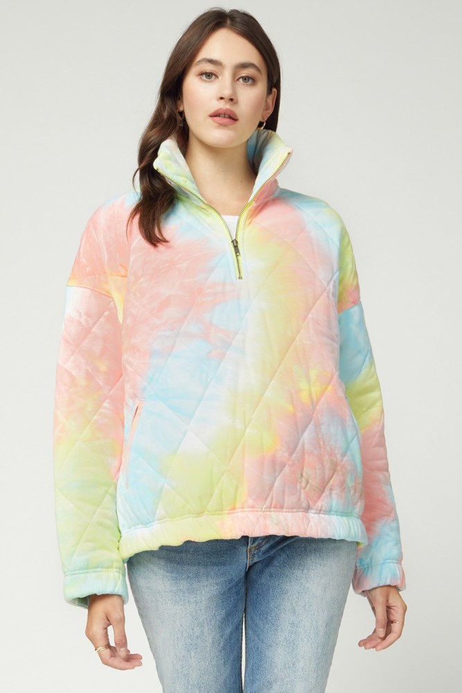 Tie Dye Quilted Anorak S-2X