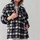  Fluffy Sherpa Plaid Jacket