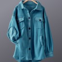 Dusty Teal Small Elbow Patch Shacket S-XL