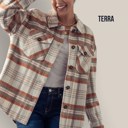 Terra Medium Multicolor Plaid Pattern Drop Shoulder Jacket