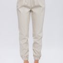  Faux Leather High Waist Jogger with Elastic Waist