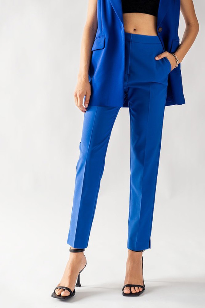 Solid Straight Leg Trouser Pants / S-XL