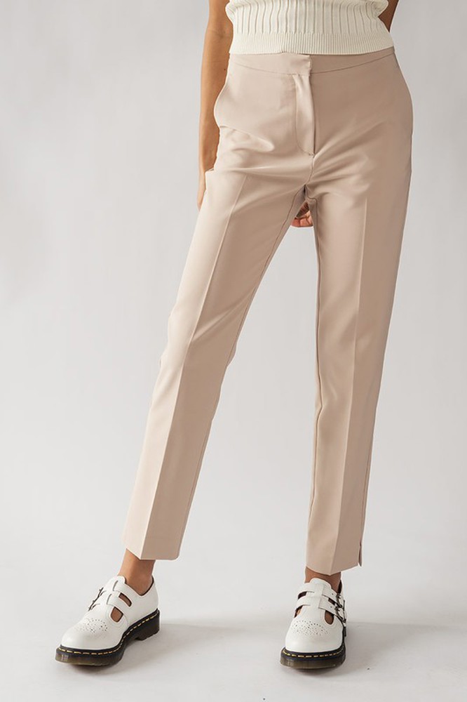 Solid Straight Leg Trouser Pants / S-XL