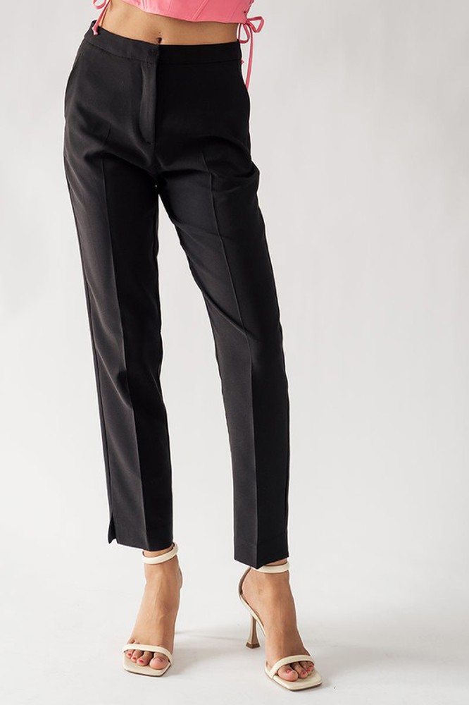 Solid Straight Leg Trouser Pants / S-XL