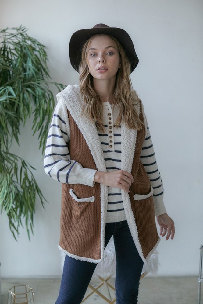 Sherpa Lined Hooded Vest