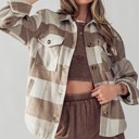 Khaki Small Sherpa-Lined Buffalo Plaid Button-Down Jacket