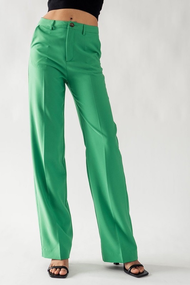 Solid Straight Leg Trouser Pants / S-XL