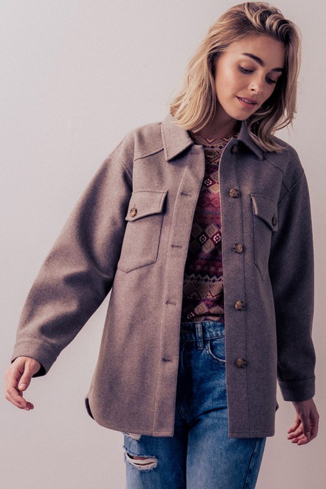 Oversized Felted Flannel Shacket