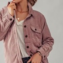  Relaxed Soft Corduroy Plaid Lined Shirt Jacket