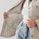  Sherpa Collared Corduroy Jacket with Quilted Lining