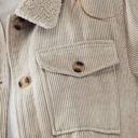  Sherpa Collared Corduroy Jacket with Quilted Lining