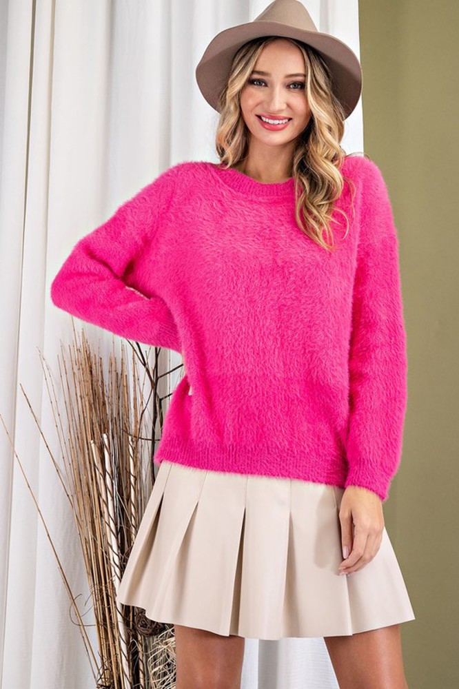 Tie Back Round Neck Sweater