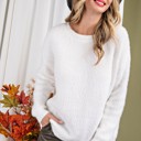  Tie Back Round Neck Sweater