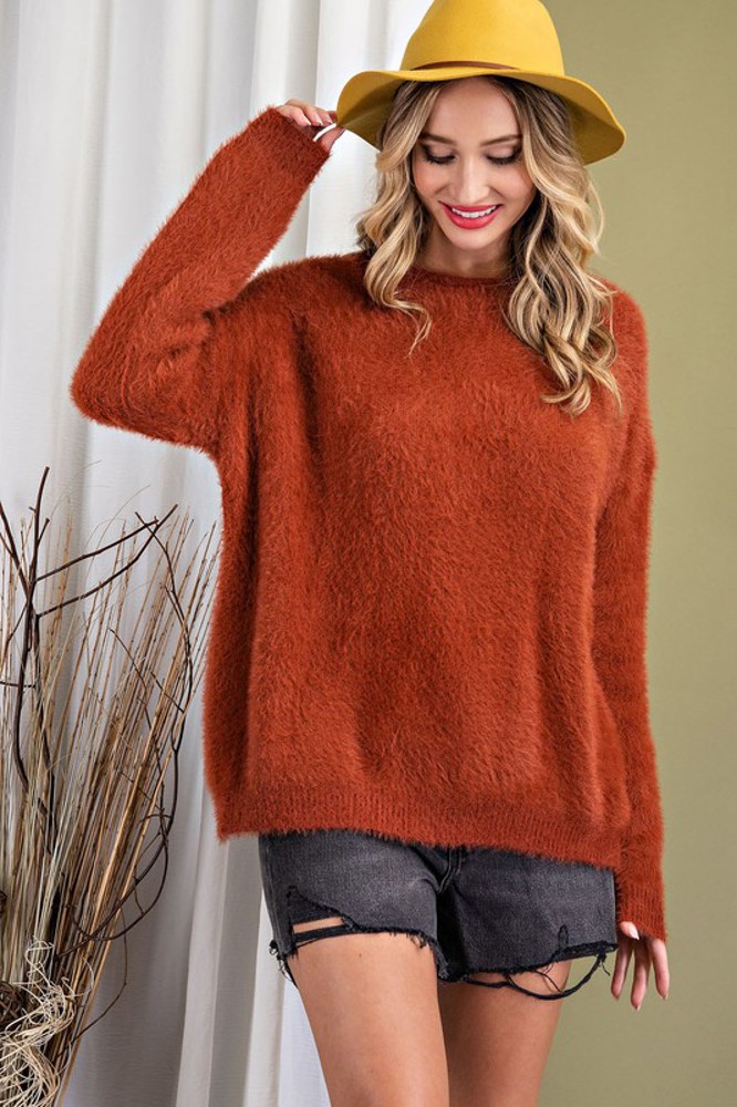 Tie Back Round Neck Sweater