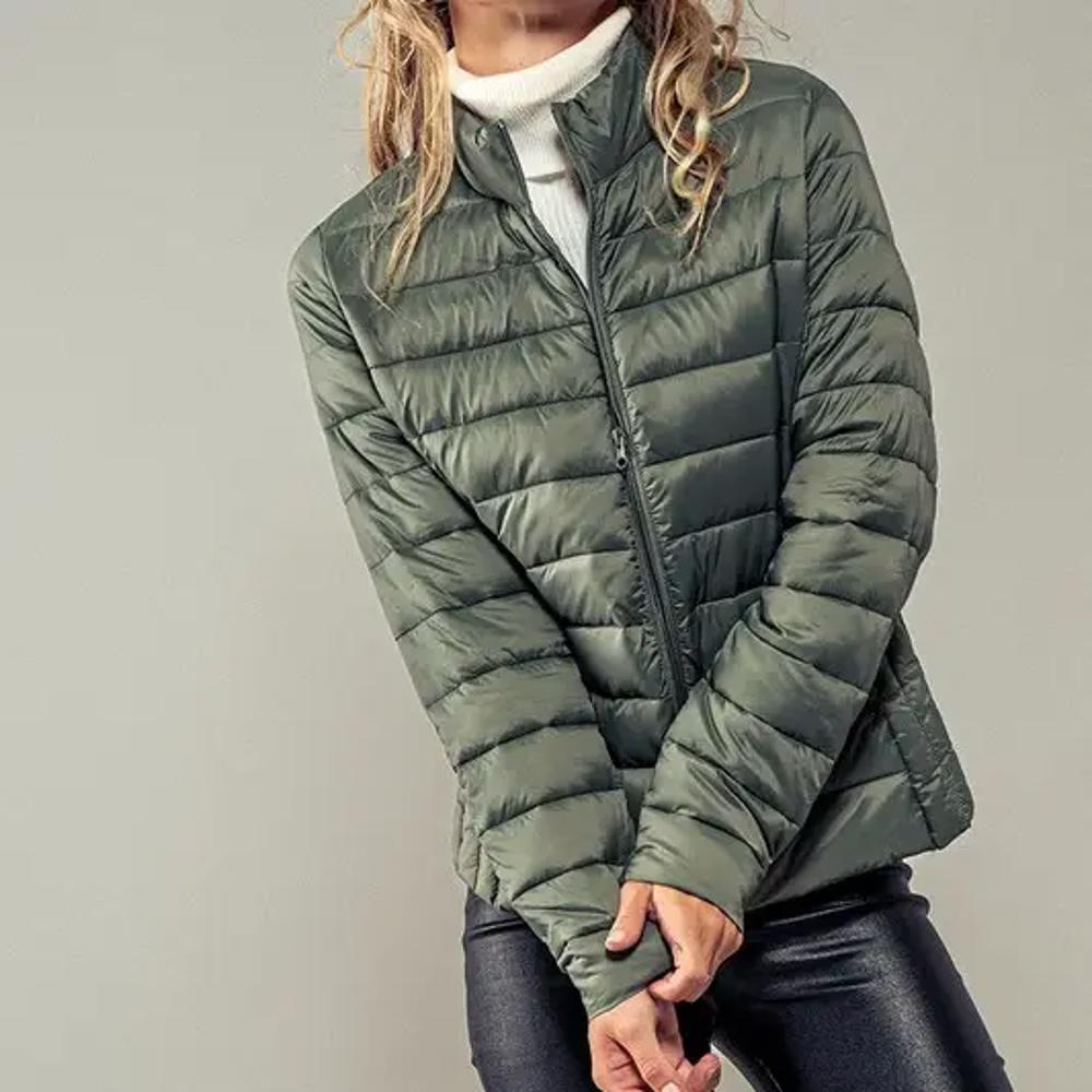 Ultra Lightweight Padded Thermal Zip Up Jacket