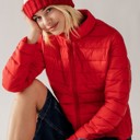 Red Small Ultra Lightweight Padded Thermal Zip Up Jacket