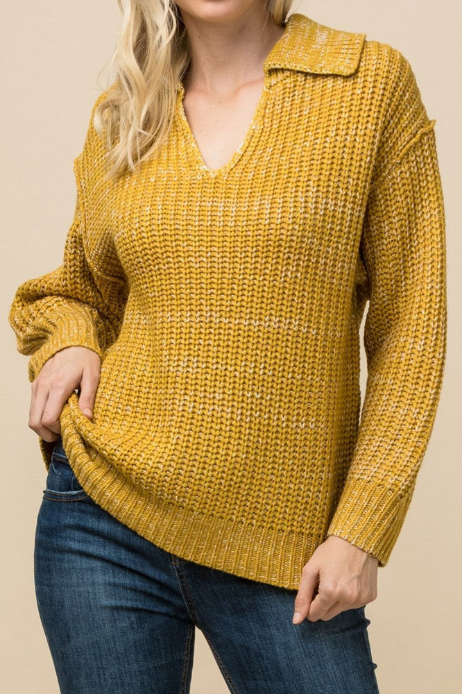 V-Neck Melange Sweater