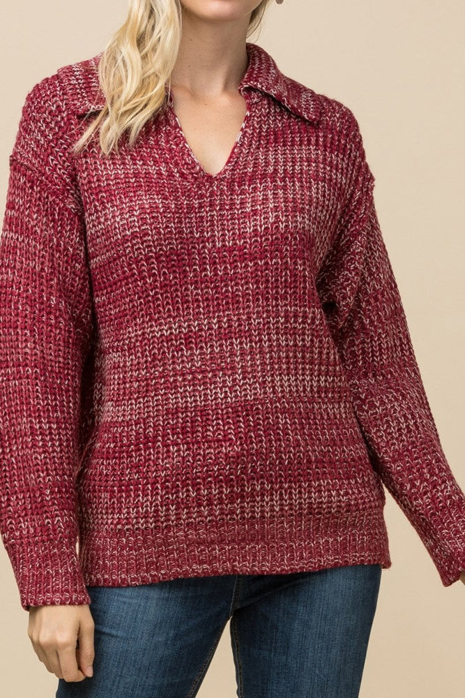 V-Neck Melange Sweater