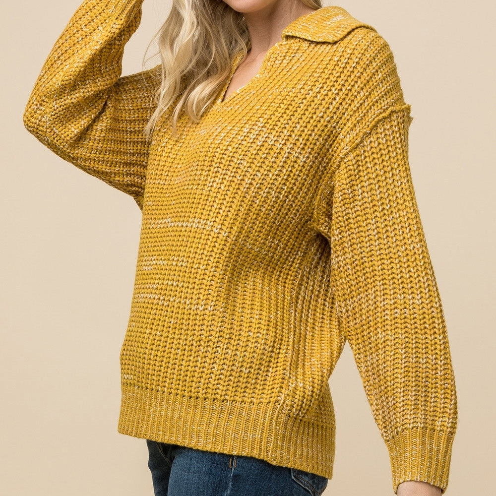 V-Neck Melange Sweater