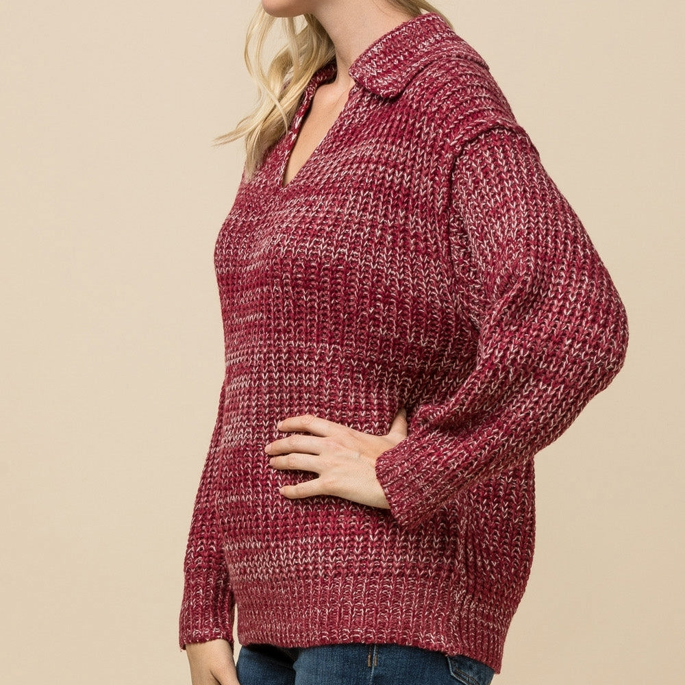 V-Neck Melange Sweater