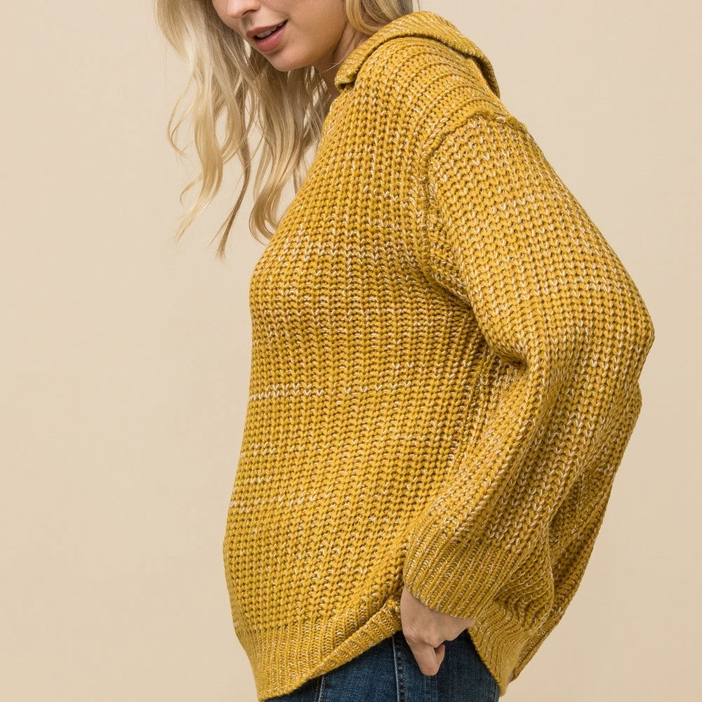 V-Neck Melange Sweater