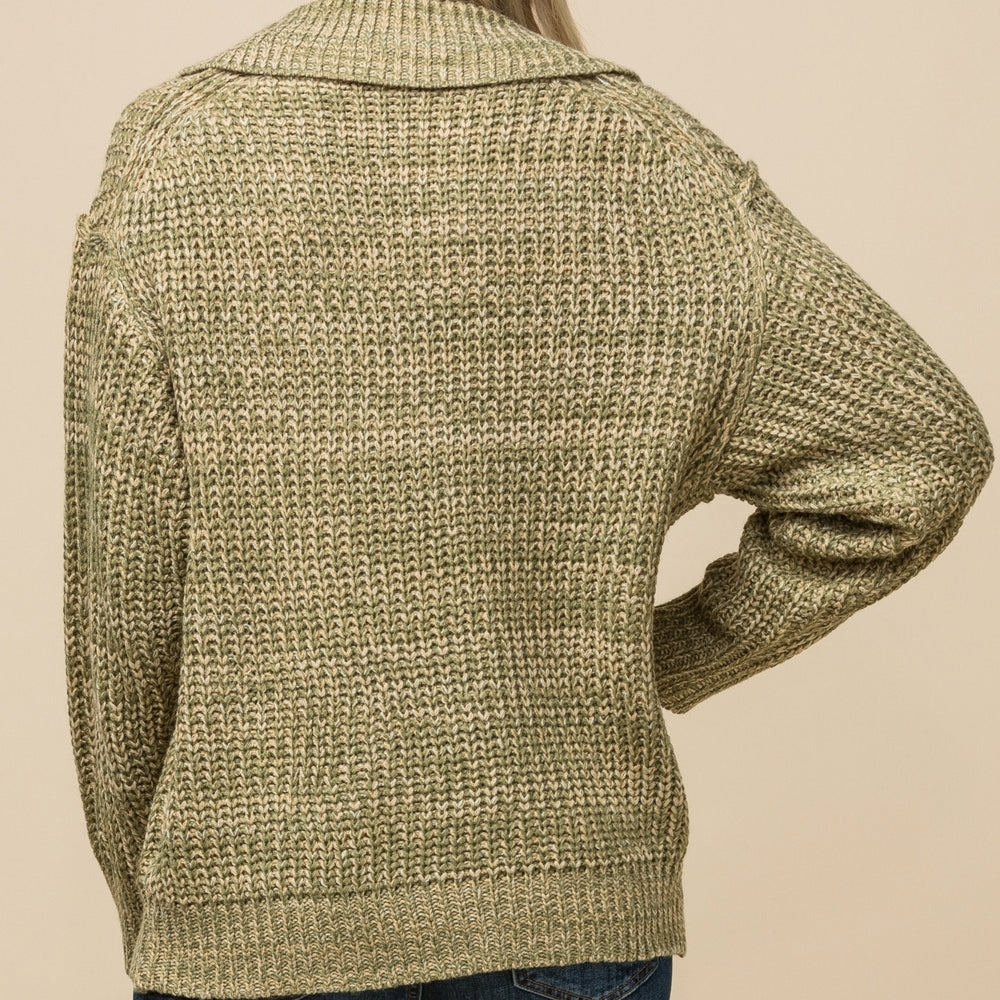 V-Neck Melange Sweater