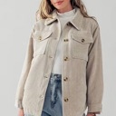  Sherpa Collared Corduroy Jacket with Quilted Lining