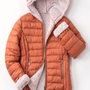  Cozy Sherpa Fleece-Lined Reversible Hooded Puffer Jacket