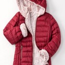  Cozy Sherpa Fleece-Lined Reversible Hooded Puffer Jacket