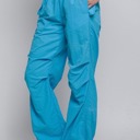 Blue Large Pocketed Parachute Pants