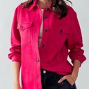  Ultra Soft Faux Suede Button Down Shirt Jacket