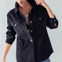  Ultra Soft Faux Suede Button Down Shirt Jacket