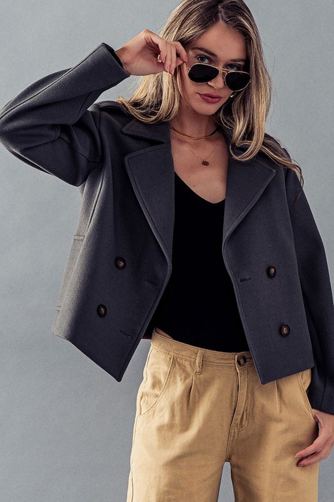 Wool Double Breasted Coat Jacket