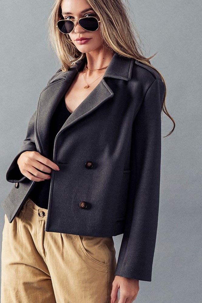 Wool Double Breasted Coat Jacket