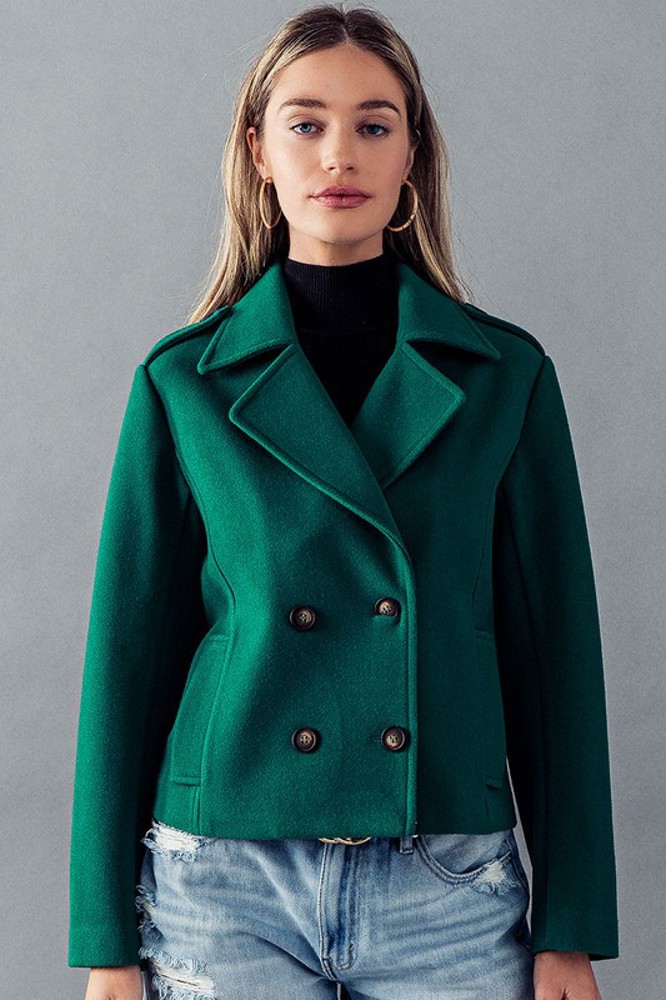 Wool Double Breasted Coat Jacket