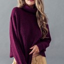 Violet Small Turtle Neck Rib Knit Sweater