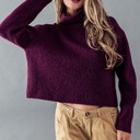  Turtle Neck Rib Knit Sweater