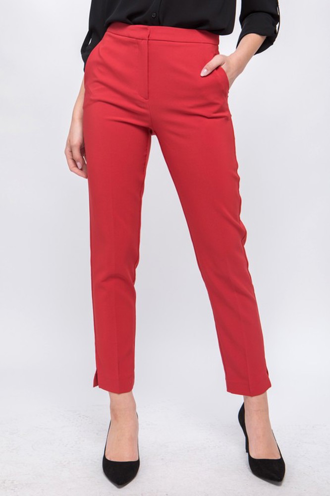 Solid Straight Leg Trouser Pants / S-XL