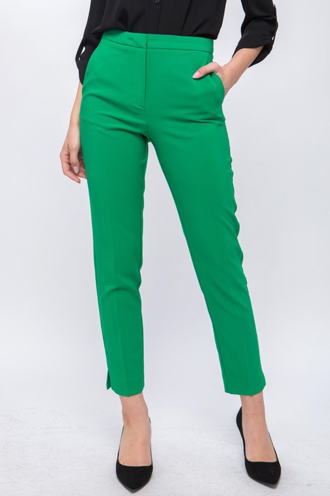 Solid Straight Leg Trouser Pants / S-XL