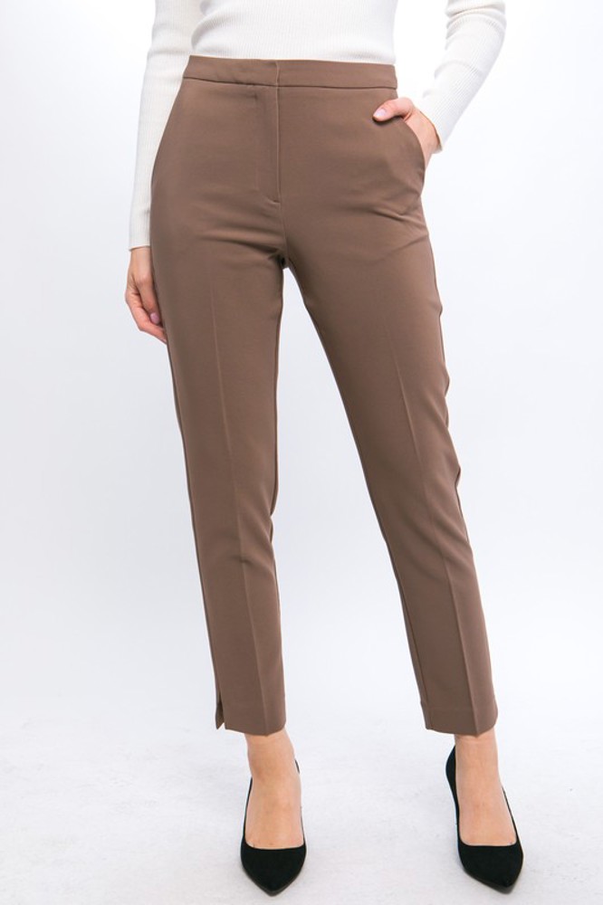 Solid Straight Leg Trouser Pants / S-XL