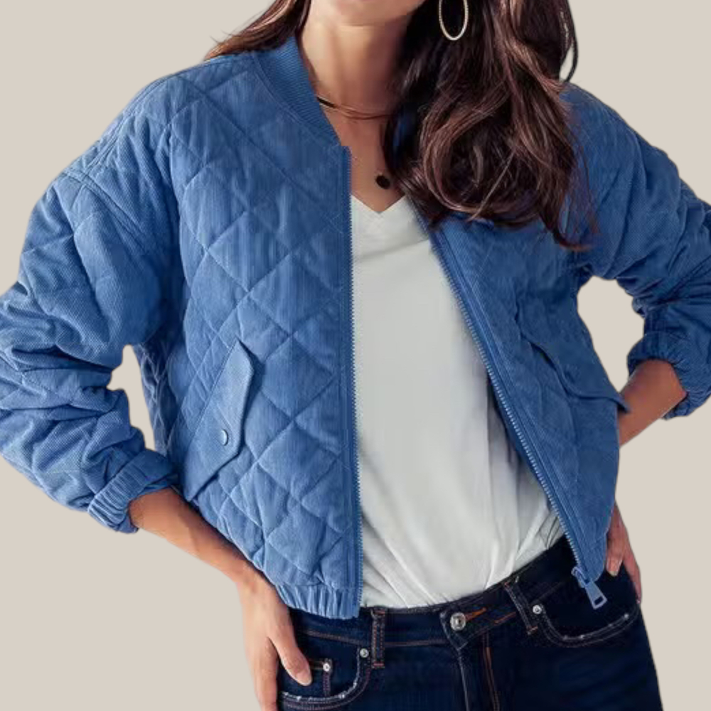 Diamond Quilted Bomber Jacket