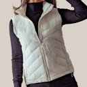  Chevron Quilt Puff Vest with Storage Pouch