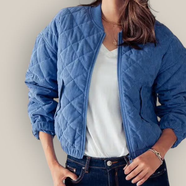 Diamond Quilted Bomber Jacket