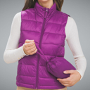  Stand Collar  Puff Vest with Storage Pouch