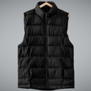  Stand Collar  Puff Vest with Storage Pouch