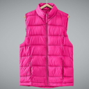  Stand Collar  Puff Vest with Storage Pouch