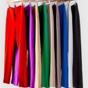  Solid Straight Leg Trouser Pants / S-XL