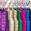  Stand Collar  Puff Vest with Storage Pouch